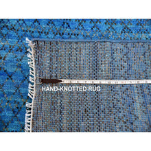 Load image into Gallery viewer, 10&#39;x14&#39;3&quot; Oceanic Blue, Modern Chiaroscuro Collection, Thick and Plush Pure Wool Hand Knotted, Oriental Rug FWR475032