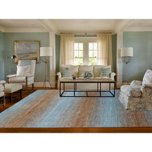 Load image into Gallery viewer, 10&#39;1&quot;x14&#39; Orange, Thick and Plush Pure Wool Hand Knotted, Modern Chiaroscuro Collection, Oriental Rug FWR475044