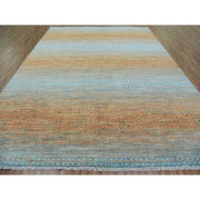 Load image into Gallery viewer, 10&#39;1&quot;x14&#39; Orange, Thick and Plush Pure Wool Hand Knotted, Modern Chiaroscuro Collection, Oriental Rug FWR475044