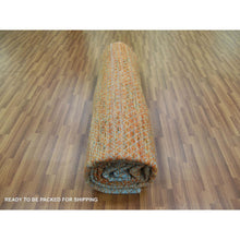 Load image into Gallery viewer, 10&#39;1&quot;x14&#39; Orange, Thick and Plush Pure Wool Hand Knotted, Modern Chiaroscuro Collection, Oriental Rug FWR475044