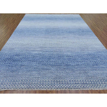 Load image into Gallery viewer, 10&#39;x14&#39;1&quot; Blue, Modern Chiaroscuro Collection, Thick and Plush Pure Wool Hand Knotted, Oriental Rug FWR475050