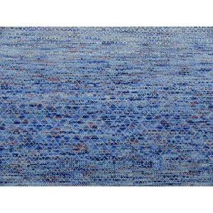10'x14'4" Blue, Thick and Plush Pure Wool Hand Knotted, Modern Chiaroscuro Collection, Oriental Rug FWR475068