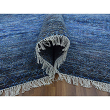 Load image into Gallery viewer, 10&#39;x14&#39; Denim Blue, Modern Chiaroscuro Collection, Thick and Plush Pure Wool Hand Knotted, Oriental Rug FWR475074