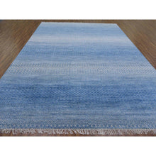 Load image into Gallery viewer, 10&#39;x14&#39;4&quot; Light Blue, Pure Wool Hand Knotted, Modern Chiaroscuro Collection Thick and Plush, Oriental Rug FWR475080