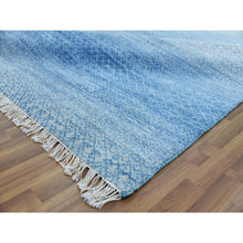 Load image into Gallery viewer, 10&#39;x14&#39;4&quot; Light Blue, Pure Wool Hand Knotted, Modern Chiaroscuro Collection Thick and Plush, Oriental Rug FWR475080