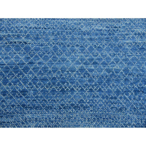 10'x14'4" Light Blue, Pure Wool Hand Knotted, Modern Chiaroscuro Collection Thick and Plush, Oriental Rug FWR475080
