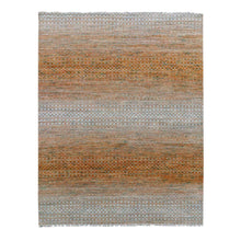 Load image into Gallery viewer, 8&#39;1&quot;x10&#39;3&quot; Orange, Thick and Plush Pure Wool Hand Knotted, Modern Chiaroscuro Collection, Oriental Rug FWR475236
