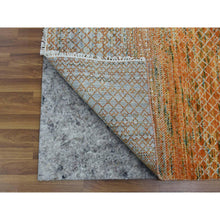 Load image into Gallery viewer, 8&#39;1&quot;x10&#39;3&quot; Orange, Thick and Plush Pure Wool Hand Knotted, Modern Chiaroscuro Collection, Oriental Rug FWR475236