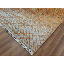 Load image into Gallery viewer, 8&#39;1&quot;x10&#39;1&quot; Orange, Hand Knotted Modern Chiaroscuro Collection, Thick and Plush Pure Wool, Oriental Rug FWR475260