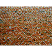 Load image into Gallery viewer, 8&#39;1&quot;x10&#39;1&quot; Orange, Hand Knotted Modern Chiaroscuro Collection, Thick and Plush Pure Wool, Oriental Rug FWR475260