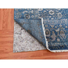 Load image into Gallery viewer, 8&#39;10&quot;x11&#39;7&quot; Aegean Blue, Broken Erased Persian Heriz Design, Wool and Silk Hand Knotted, Oriental Rug FWR475656