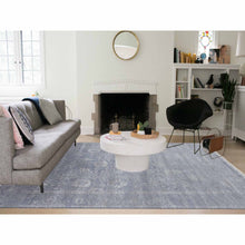 Load image into Gallery viewer, 8&#39;10&quot;x11&#39;8&quot; Davy&#39;s Gray, Hand Knotted Broken Erased Persian Tabriz Design, Wool and Silk, Oriental Rug FWR475662