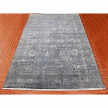 Load image into Gallery viewer, 8&#39;10&quot;x11&#39;8&quot; Davy&#39;s Gray, Hand Knotted Broken Erased Persian Tabriz Design, Wool and Silk, Oriental Rug FWR475662