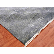 Load image into Gallery viewer, 8&#39;10&quot;x11&#39;8&quot; Davy&#39;s Gray, Hand Knotted Broken Erased Persian Tabriz Design, Wool and Silk, Oriental Rug FWR475662