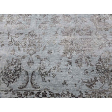 Load image into Gallery viewer, 8&#39;10&quot;x11&#39;9&quot; Silver Gray, Wool and Silk Hand Knotted, Broken Erased Persian Tabriz Design, Oriental Rug FWR475668