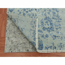 Load image into Gallery viewer, 10&#39;x13&#39;8&quot; Silver with Blue, Broken Persian Erased Vase Design, Wool and Silk Hand Knotted, Oriental Rug FWR475746