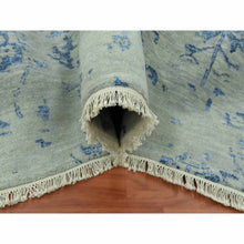 Load image into Gallery viewer, 10&#39;x13&#39;8&quot; Silver with Blue, Broken Persian Erased Vase Design, Wool and Silk Hand Knotted, Oriental Rug FWR475746