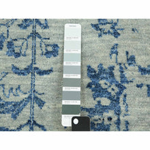 Load image into Gallery viewer, 10&#39;x13&#39;8&quot; Silver with Blue, Broken Persian Erased Vase Design, Wool and Silk Hand Knotted, Oriental Rug FWR475746