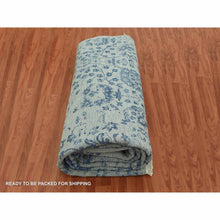 Load image into Gallery viewer, 10&#39;x13&#39;8&quot; Silver with Blue, Broken Persian Erased Vase Design, Wool and Silk Hand Knotted, Oriental Rug FWR475746
