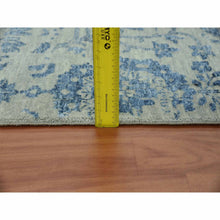Load image into Gallery viewer, 10&#39;x13&#39;8&quot; Silver with Blue, Broken Persian Erased Vase Design, Wool and Silk Hand Knotted, Oriental Rug FWR475746