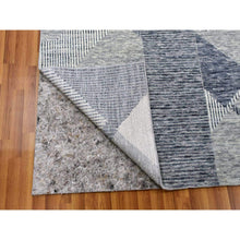 Load image into Gallery viewer, 9&#39;1&quot;x12&#39;1&quot; Battleship Gray, Soft Wool Hand Knotted, Geometric Art Deco Collection Soft to the Touch, Oriental Rug FWR475806
