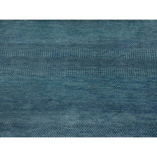 Load image into Gallery viewer, 6&#39;x9&#39;1&quot; Light Turquoise, Densely Woven Tone on Tone, Soft Pile Wool and Silk, Hand Knotted Grass Design Oriental Rug FWR475968