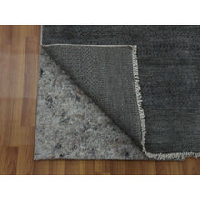 Load image into Gallery viewer, 5&#39;1&quot;x7&#39;1&quot; Gray, Hand Knotted Grass Design, Densely Woven Tone on Tone, Soft Pile Wool and Silk, Oriental Rug FWR476004