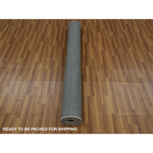Load image into Gallery viewer, 5&#39;1&quot;x7&#39;1&quot; Gray, Hand Knotted Grass Design, Densely Woven Tone on Tone, Soft Pile Wool and Silk, Oriental Rug FWR476004