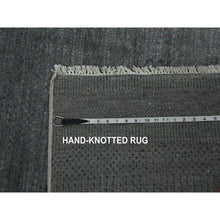Load image into Gallery viewer, 5&#39;1&quot;x7&#39;1&quot; Gray, Hand Knotted Grass Design, Densely Woven Tone on Tone, Soft Pile Wool and Silk, Oriental Rug FWR476004