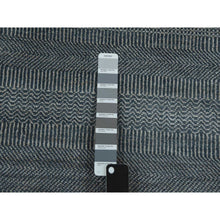 Load image into Gallery viewer, 3&#39;10&quot;x7&#39; Charcoal Gray, Tone on Tone Soft to the Touch, Wool and Silk Hand Knotted, Grass Design Dense Weave, Wide Runner Oriental Rug FWR476022