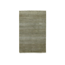 Load image into Gallery viewer, 3&#39;x5&#39;2&quot; Golden Brown, Wool and Silk Hand Knotted, Grass Design Dense Weave, Tone on Tone Soft Pile, Oriental Rug FWR476064