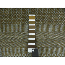 Load image into Gallery viewer, 3&#39;x5&#39;2&quot; Golden Brown, Wool and Silk Hand Knotted, Grass Design Dense Weave, Tone on Tone Soft Pile, Oriental Rug FWR476064
