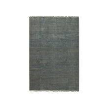 Load image into Gallery viewer, 3&#39;1&quot;x5&#39; Nickel Color, Wool and Silk Hand Knotted, Grass Design Dense Weave, Tone on Tone Soft to the Touch, Oriental Rug FWR476094