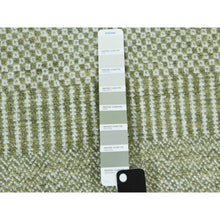 Load image into Gallery viewer, 3&#39;x5&#39;3&quot; Light Green, Hand Knotted Grass Design, Densely Woven Tone on Tone, Soft Pile Wool and Silk, Oriental Rug FWR476124