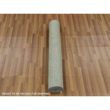 Load image into Gallery viewer, 3&#39;x5&#39;3&quot; Light Green, Hand Knotted Grass Design, Densely Woven Tone on Tone, Soft Pile Wool and Silk, Oriental Rug FWR476124