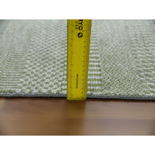 Load image into Gallery viewer, 3&#39;x5&#39;3&quot; Light Green, Hand Knotted Grass Design, Densely Woven Tone on Tone, Soft Pile Wool and Silk, Oriental Rug FWR476124