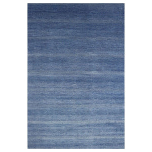 12'x18' Dark Sapphire, Hand Knotted Grass Design, Dense Weave Tone on Tone, Soft Pile Wool and Silk, Oversized Oriental Rug FWR476148