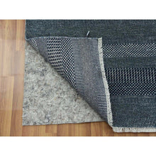 Load image into Gallery viewer, 6&#39;x9&#39; Yankees Blue, Densely Woven Tone on Tone, Soft to the Touch Wool and Silk, Hand Knotted Grass Design, Oriental Rug FWR476178