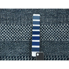 Load image into Gallery viewer, 6&#39;x9&#39; Yankees Blue, Densely Woven Tone on Tone, Soft to the Touch Wool and Silk, Hand Knotted Grass Design, Oriental Rug FWR476178