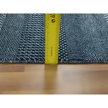Load image into Gallery viewer, 6&#39;x9&#39; Yankees Blue, Densely Woven Tone on Tone, Soft to the Touch Wool and Silk, Hand Knotted Grass Design, Oriental Rug FWR476178