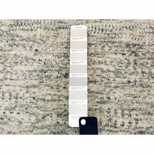 8'x10'1" Beige, Thick and Plush Hand Knotted, Undyed Natural Wool Organic Salt and Pepper Design, Oriental Rug FWR476262