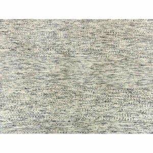 8'x10'1" Beige, Thick and Plush Hand Knotted, Undyed Natural Wool Organic Salt and Pepper Design, Oriental Rug FWR476262