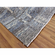 Load image into Gallery viewer, 8&#39;x10&#39;2&quot; Beige, Hand Knotted Geometric Opened Up Plaid Design, 100% Wool, Oriental Rug FWR476274