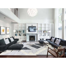 Load image into Gallery viewer, 11&#39;10&quot;x15&#39;2&quot; Gainsboro Gray, Geometric Art Deco Collection Soft to the Touch, Pure Wool Hand Knotted, Oversized Oriental Rug FWR476394