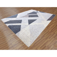 Load image into Gallery viewer, 11&#39;10&quot;x15&#39;2&quot; Gainsboro Gray, Geometric Art Deco Collection Soft to the Touch, Pure Wool Hand Knotted, Oversized Oriental Rug FWR476394