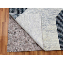 Load image into Gallery viewer, 11&#39;10&quot;x15&#39;2&quot; Gainsboro Gray, Geometric Art Deco Collection Soft to the Touch, Pure Wool Hand Knotted, Oversized Oriental Rug FWR476394