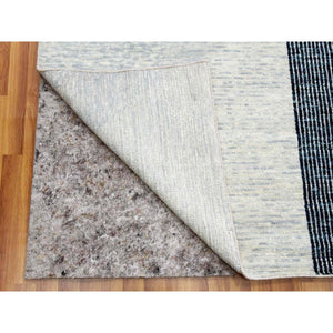 12'1"x18' Gainsboro Gray, Geometric Art Deco Collection Soft to the Touch, Extra Soft Wool Hand Knotted, Oversized Oriental Rug FWR476406