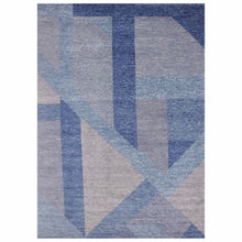 Load image into Gallery viewer, 12&#39;x15&#39;5&quot; Beau Blue, Hand Knotted Geometric Art Deco Collection, Soft to the Touch 100% Wool, Oversized Oriental Rug FWR476424