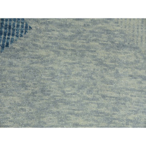 10'2"x14'2" Stone Blue, 100% Wool Hand Knotted, Geometric Art Deco Collection, Oriental Rug FWR476532