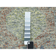 Load image into Gallery viewer, 9&#39;2&quot;x12&#39; Green, Tone on tone Obscured and Subtle, Natural Dyes, Soft Wool, Hand Knotted Oriental Rug FWR476604